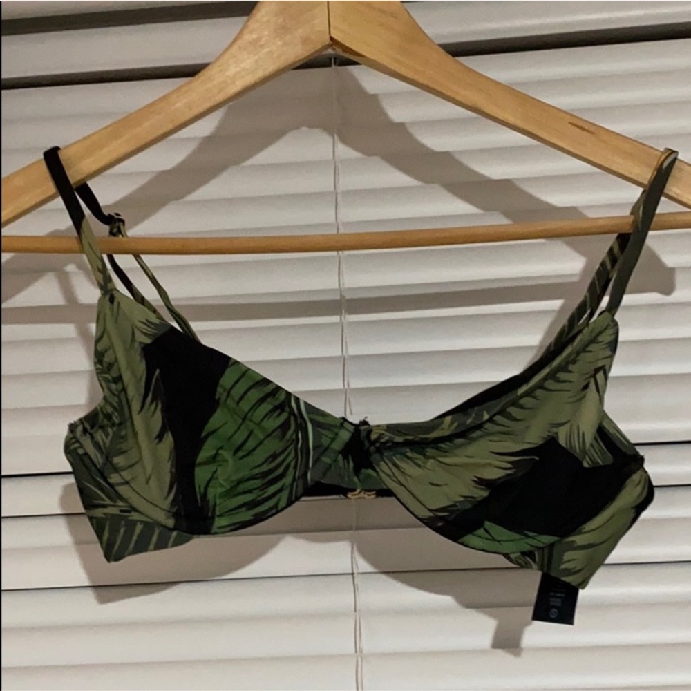 X Revolve Camilla Bikini Top Black Palm